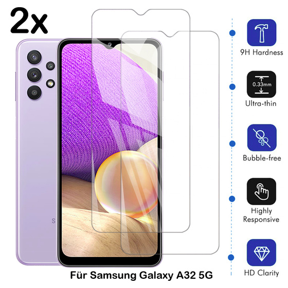 2x Schutzglas fr Samsung Galaxy A32 5G