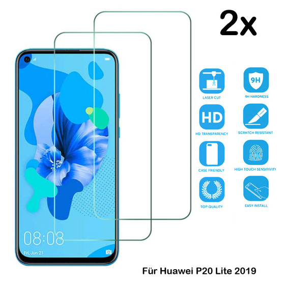 2x Schutzglas fr Huawei P20 Lite 2019