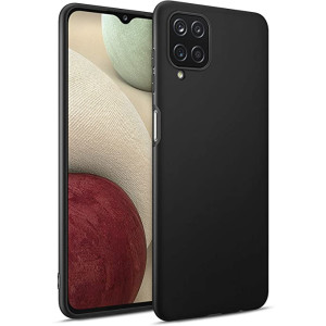 Schwarze Schutzhülle aus Silikon für Samsung Galaxy A12