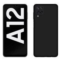Schwarze Schutzhülle aus Silikon für Samsung Galaxy A12