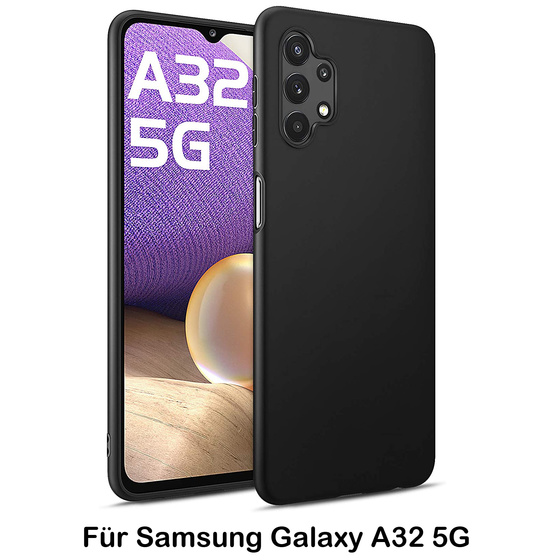 Schwarze Schutzhlle aus Silikon fr Samsung Galaxy A32 5G