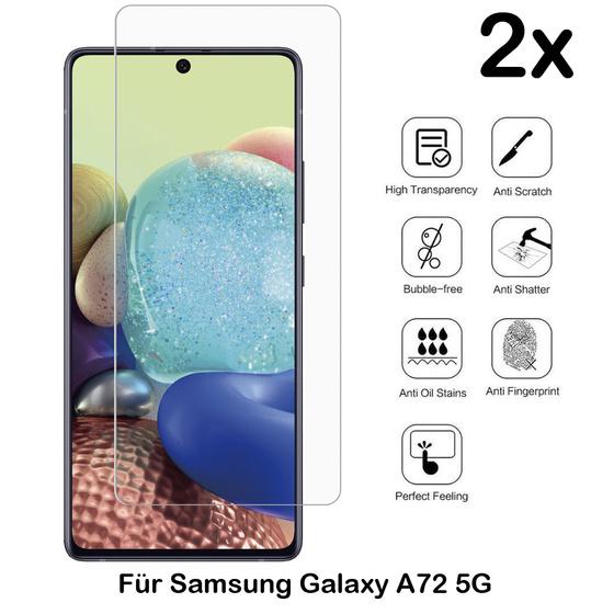 2x Schutzglas fr Samsung Galaxy A72 5G