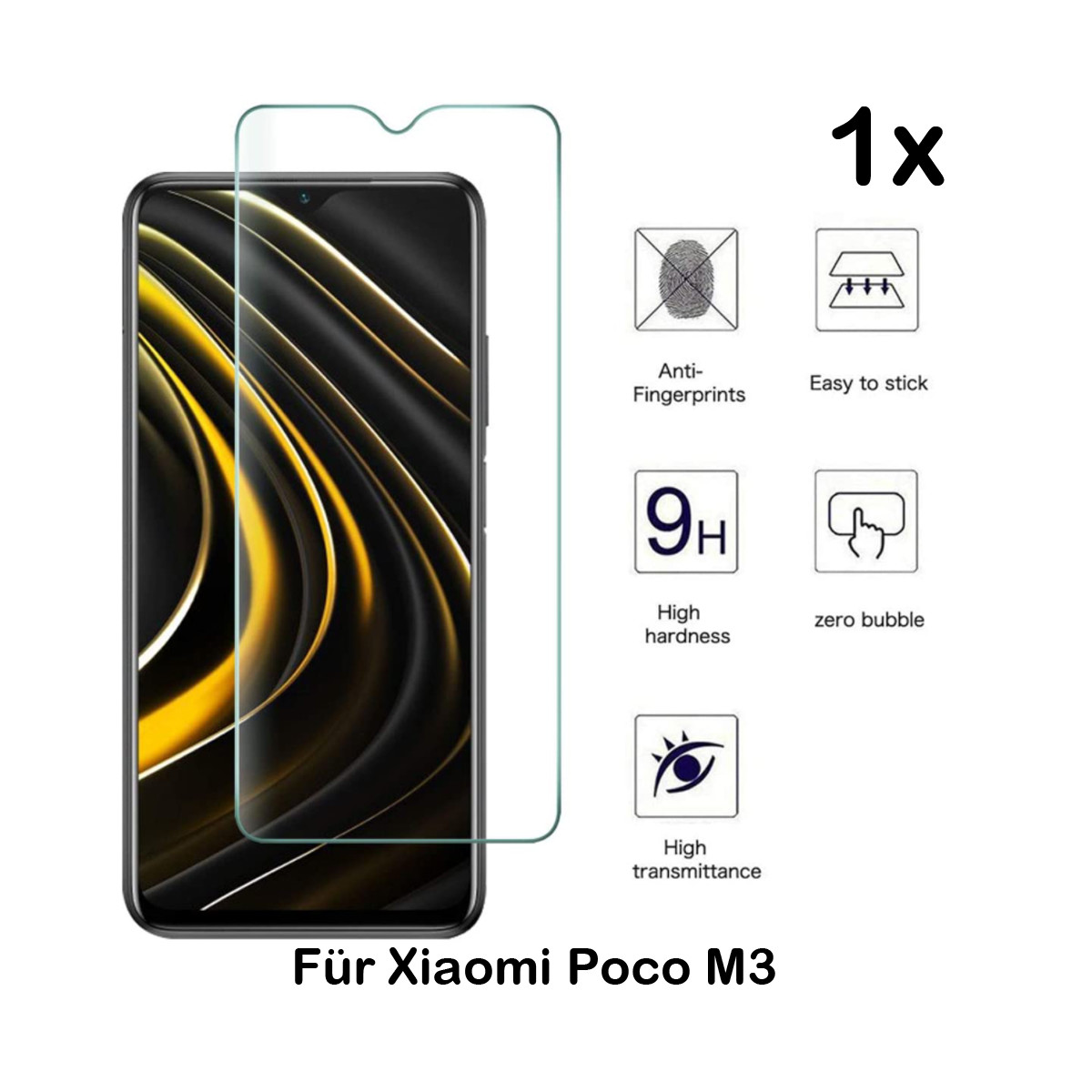 Schutzglas für Xiaomi Poco M3