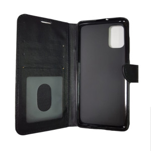 Kunstleder Bookstyle Tasche mit Lasche für Samsung Galaxy A41 in Schwarz