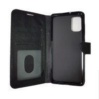 Kunstleder Bookstyle Tasche mit Lasche für Samsung Galaxy A41 in Schwarz