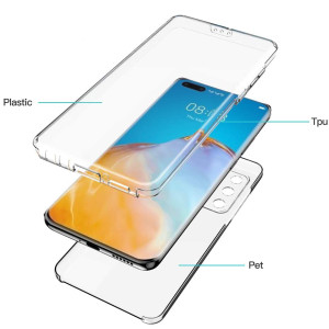 Ultra Dünne Front + Back TPU Hülle für Huawei P40 Lite Transparent Klar