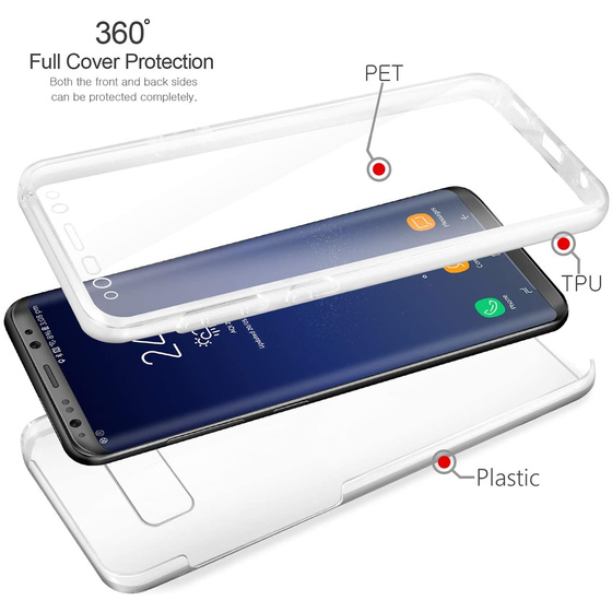 Ultra Dnne Front + Back TPU Hlle fr Samsung Galaxy S8 Plus Transparent Klar