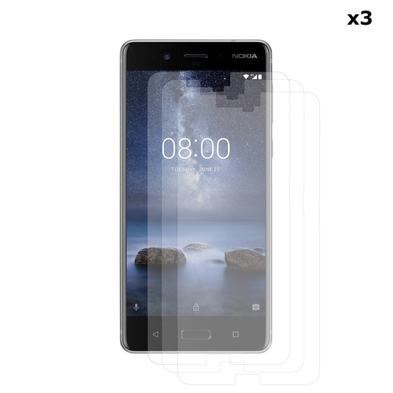 3x Echt Glas Displayschutzfolie fr Nokia 8