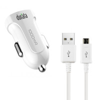 Durata USB KFZ Adapter 1000 mAh Weiss mit Micro Kabel