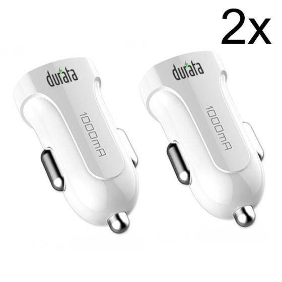 2x Durata USB KFZ Adapter 1000 mAh Weiss