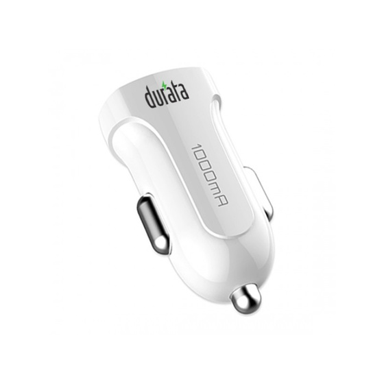 Durata USB KFZ Adapter 1000 mAh Weiss mit Micro Kabel 2x