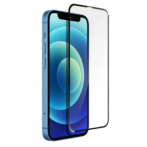5D Full Cover Echt Glas Displayschutzfolie für Apple iPhone 13 Pro Max Schwarz