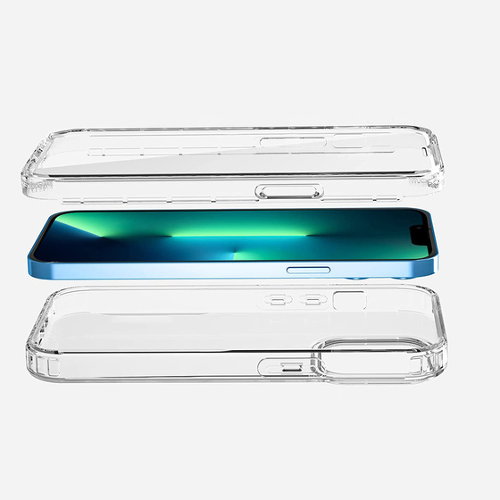 Ultra Dünne Front + Back TPU Hülle für iPhone 13 ProTransparent Klar