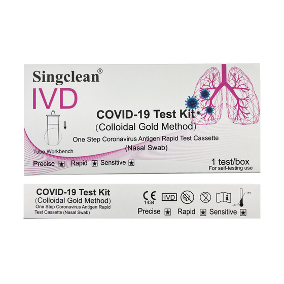Singclean IVD Covid-19 Test Kit (Colladial Gold) Laientest Selbsttest Rapid Test Kit 1er Box