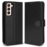 Kunstleder Bookstyle Tasche mit Lasche für Samsung Galaxy S22 Plus in Schwarz