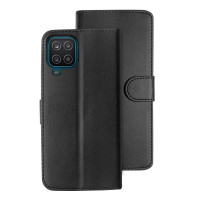 Kunstleder Bookstyle Tasche mit Lasche für Samsung Galaxy A12  in Schwarz