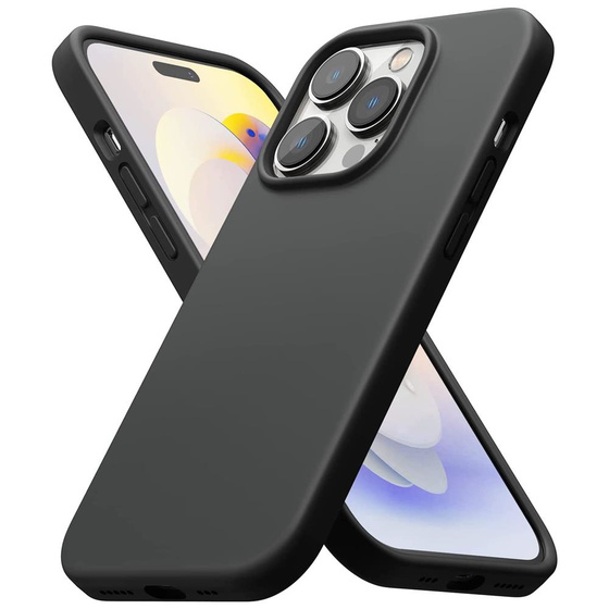 Schwarze Schutzhlle aus Silikon fr  iPhone 14  Pro Max