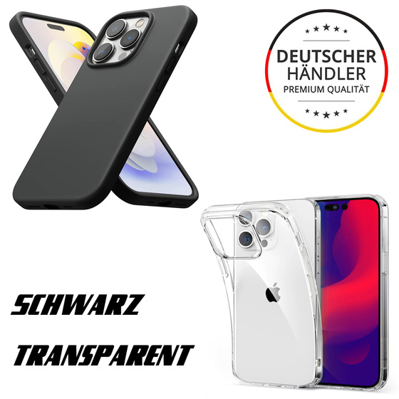 TPU Klar-Schwarz Silikonhlle fr alle Modell  iPhone iPhone 14 Pro Max Schwarz