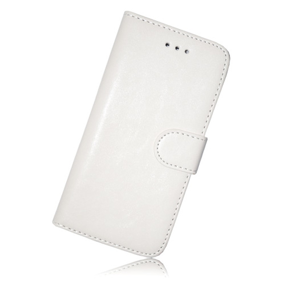 Kunstleder Bookstyle Tasche mit Lasche für iPhone 4 und 4S in Weiß