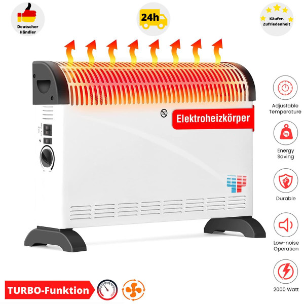 Elektroheizung Konvektor mit Geblse Turbolfter 2000 W 3 Stufig