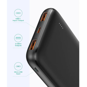 AUKEY PB-N73S 18W PD USB C Tragbares Ladegerät Schwarz 10000mAh