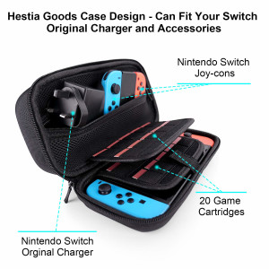 Nintendo Switch Zubehör Bundle (18 in 1) - Tragetasche, Bildschirmschutz, Playstand, Spielhülle, Joystick-Kappe, Ladestation, Griff, Lenkrad