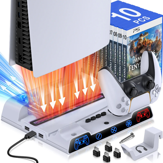 BEBONCOOL PS5  Mulitifunctional Cooling Fan Station & 10 Game Storage