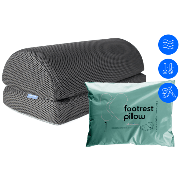 Klaudena Fußstützenkissen Memory Foam Fußbank Büro Zuhause Grau