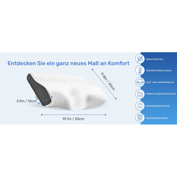 Derila Memory Foam Kissen Kopfkissen Nackenkissen, 44,50 €