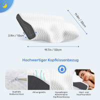 Derila Memory Foam Kissen Kopfkissen Nackenkissen  50x30x10cm