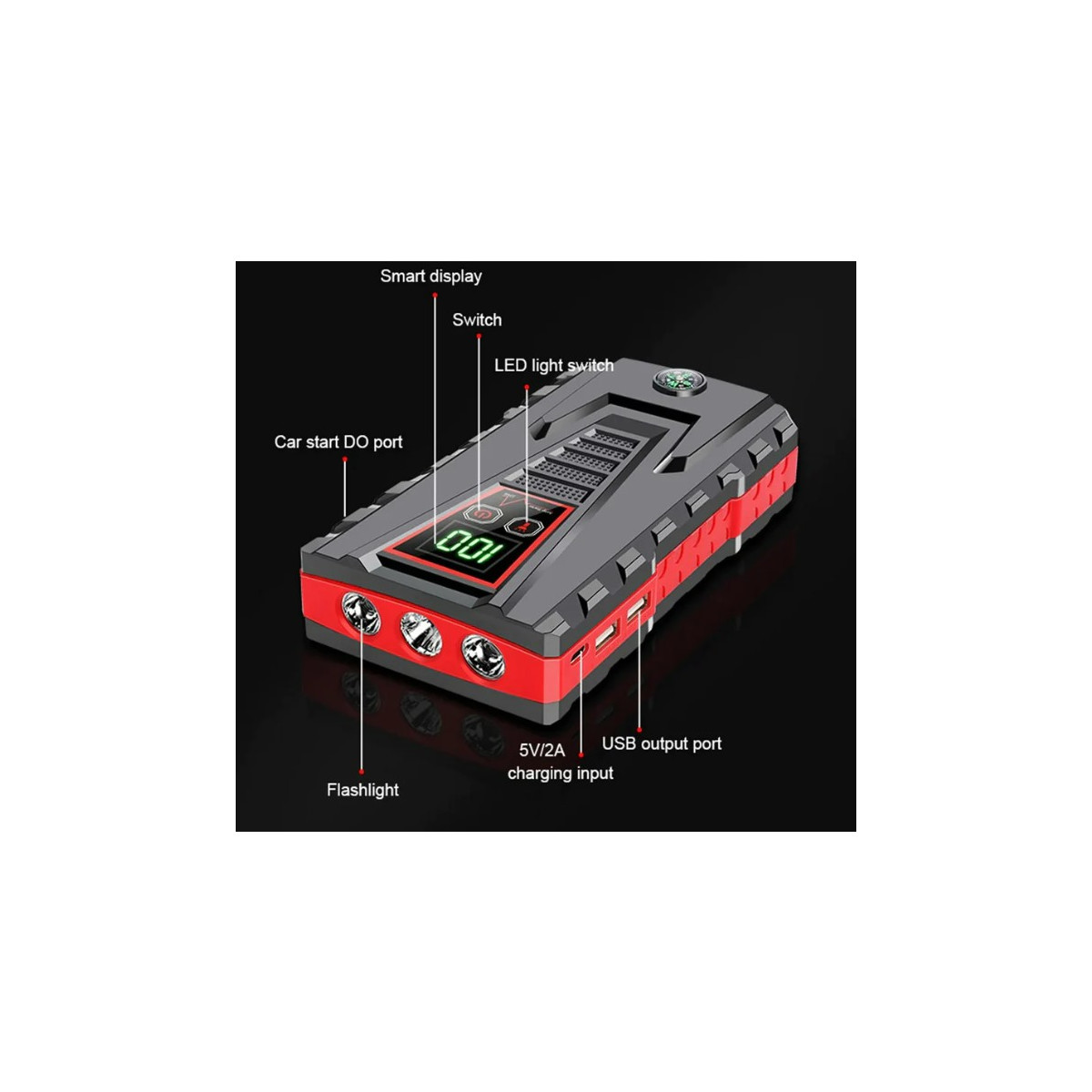 99800mAh Auto KFZ Starthilfe Jump Starter 5000A...