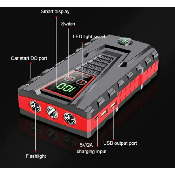 99800mAh Auto KFZ Starthilfe Jump Starter 5000A Ladegerät Booster Powerbank