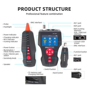 Noyafa NF-8601 POE PING LCD Kabellängentester
