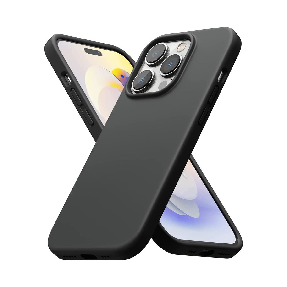 Schwarze Schutzhülle aus Silikon für  iPhone 15...