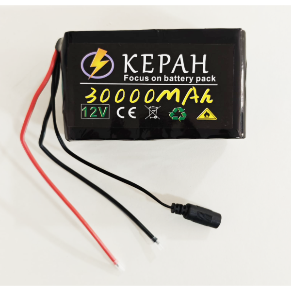 KEPAH 12V 30Ah 18650 Lithium Akku 3s6p Hochkapazität Universal DC Kabel