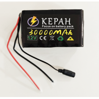 KEPAH 12V 30Ah 18650 Lithium Akku 3s6p Hochkapazität Universal DC Kabel