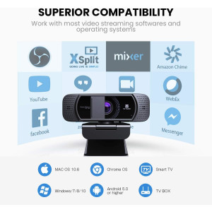 VITADE 672 HD USB Desktop Laptop Webcam 1080P mit Mikrofon und Abdeckung