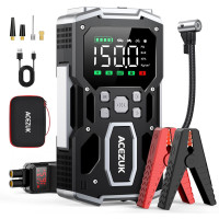 ACEZUK Starthilfe Powerbank 26800mAh 6000A, 150PSI Kompressor, LED Taschenlampe