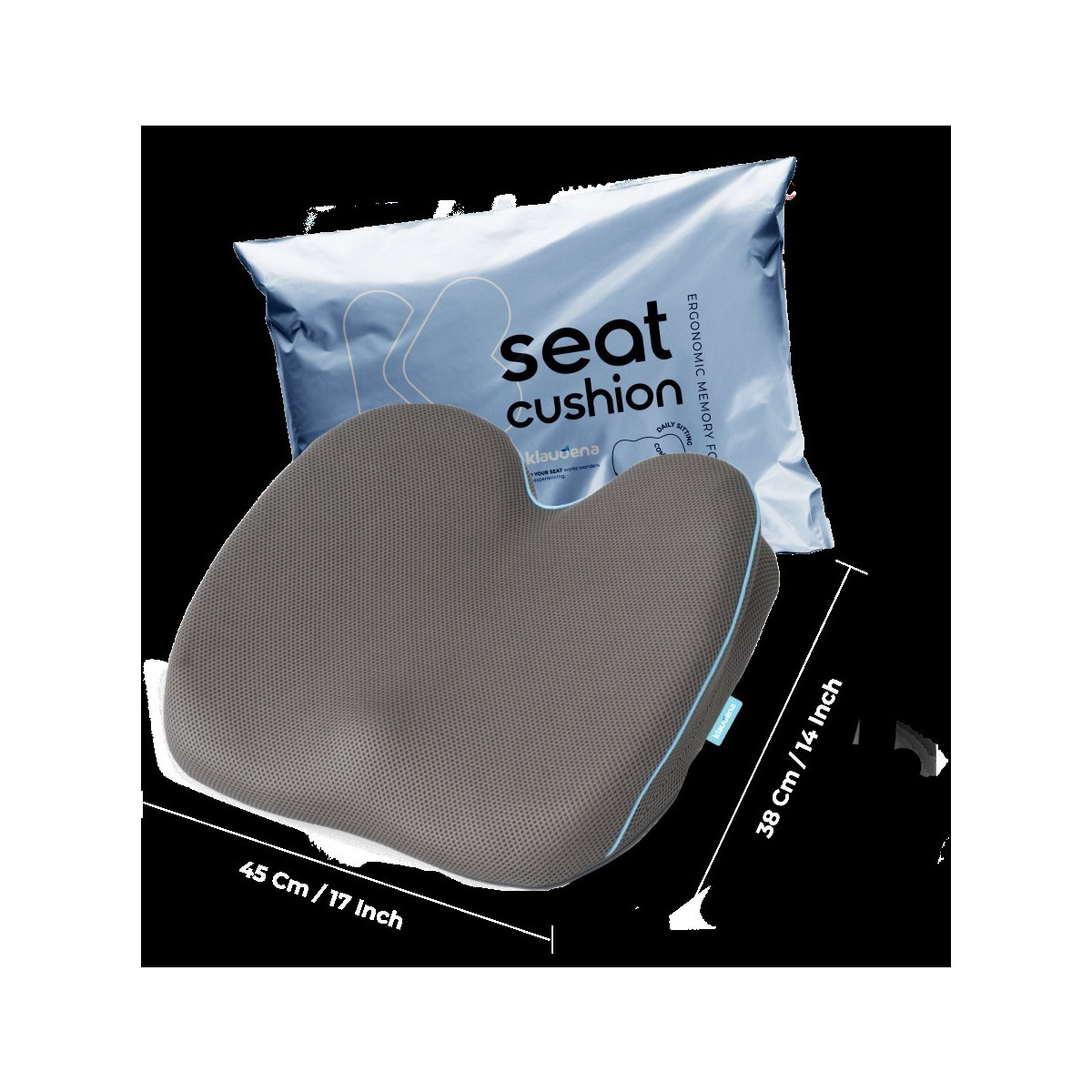 Klaudena Memory Schaumstoff Sitzkissen- EXTRA Seat Cushion