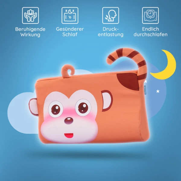 Calmlye Kinderkissen – Ergonomisch, Hautfreundlich, Design Affe