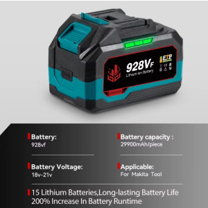 NEVAN 29900 mAh Lithium-Ionen-Akku 928VF für Makita 18V Elektrowerkzeuge  Akku