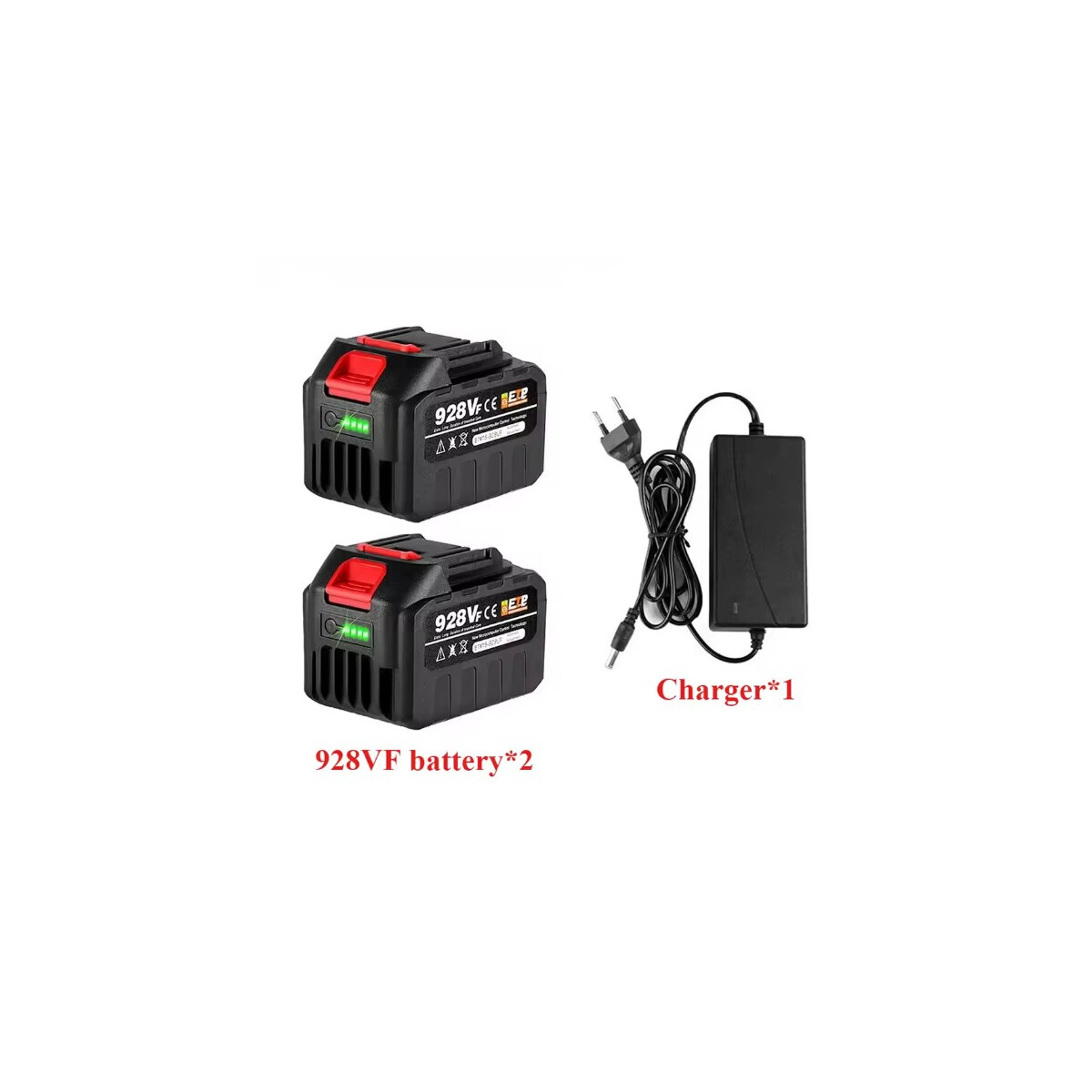 18V 928VF Lithium-Ionen-Akku 22500mAh Set mit 2x Akku und EU