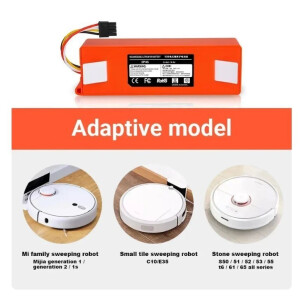 Ersatzbatterie 14,4V 9,8Ah für Xiaomi Roborock S50 S51 S55 Li-Ionen