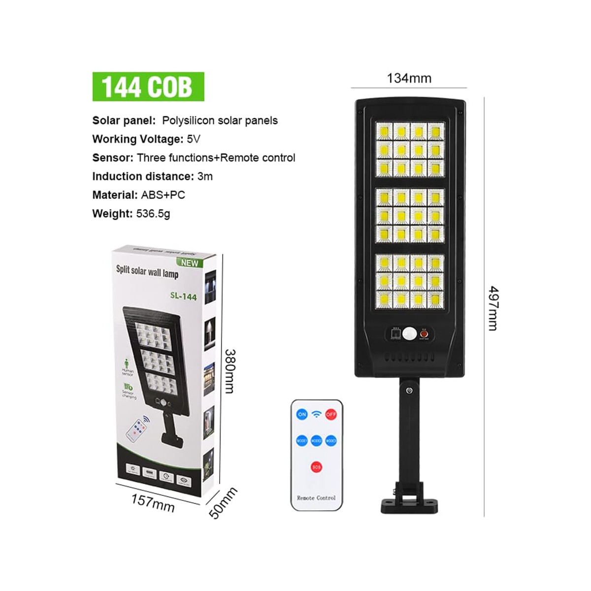 Solar Street Lantern, Outdoor LED mit Bewegungssensor, 1...