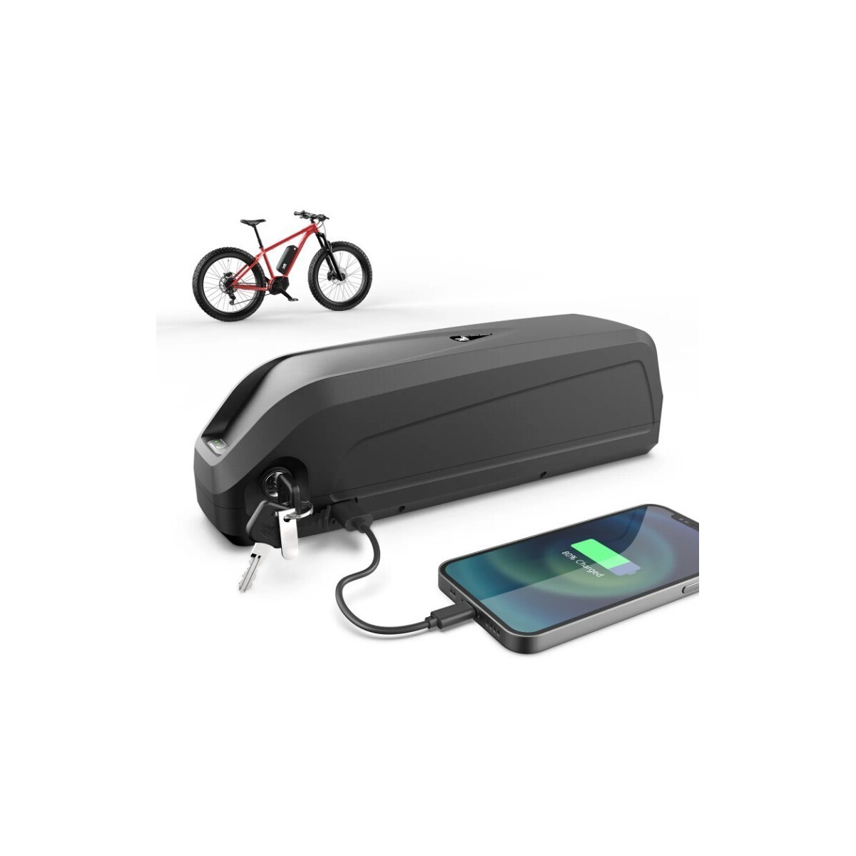 E Bike Akku 48V 10Ah 1200W Hailong Max Samsung 21700 XT60 mi