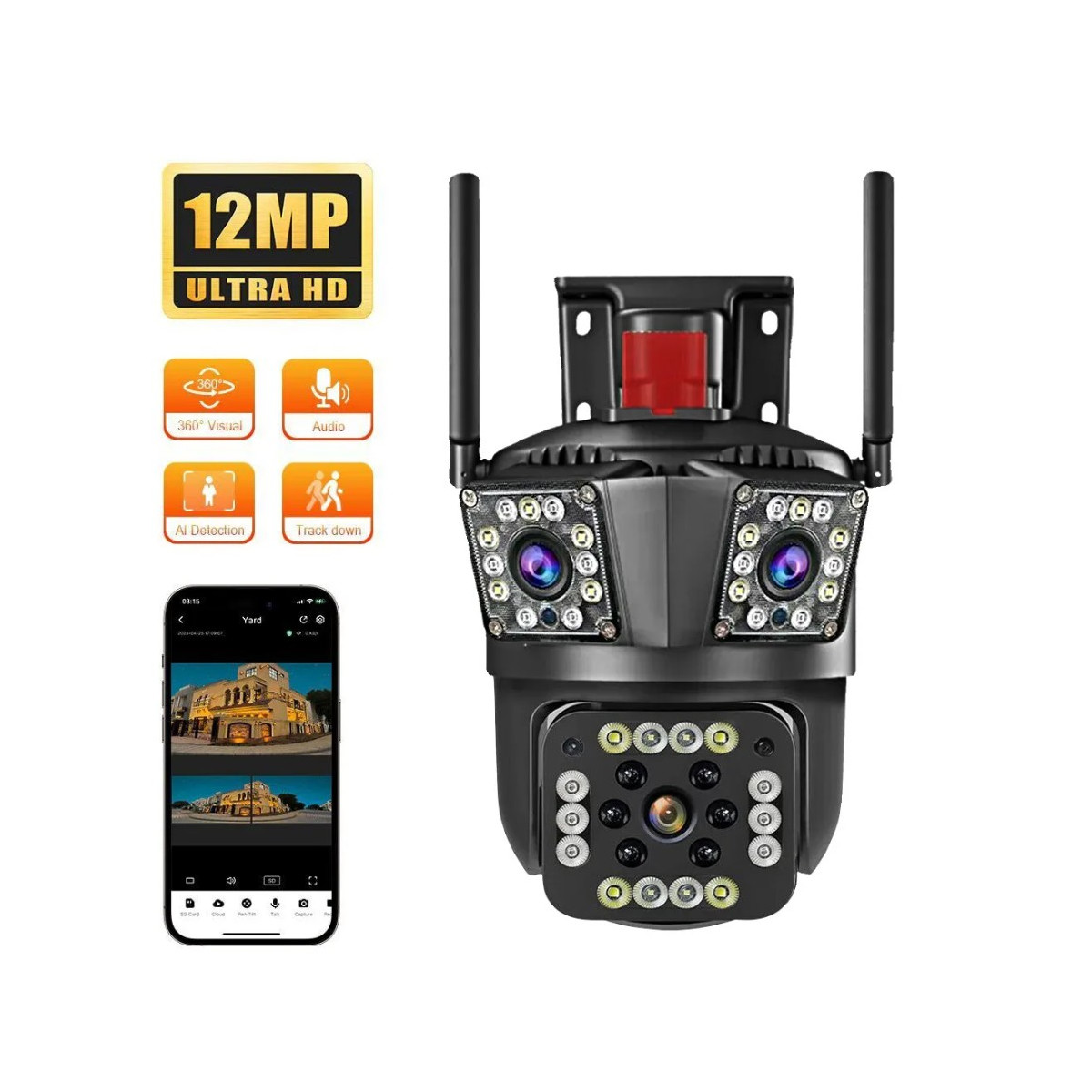 8X Zoom WLAN Überwachungskamera 12MP 6K PTZ WiFi IP...