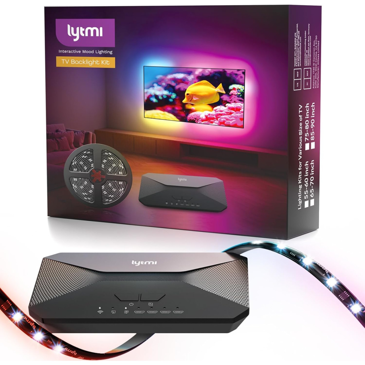 Lytmi Fantasy 3 TV Backlight Kit 24-55 Zoll HDMI 2.1 Sync...