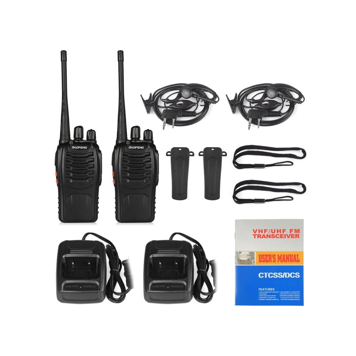Baofeng BF-888S Walkie Talkie Set, 2 Stück, UHF 5W, 400