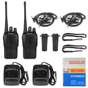 Baofeng BF-888S Walkie Talkie Set, 2 Stück, UHF 5W, 400-470 MHz, für Jagd und Hotel