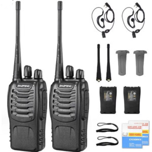 Baofeng BF-888S Walkie Talkie Set, 2 Stück, UHF 5W, 400-470 MHz, für Jagd und Hotel